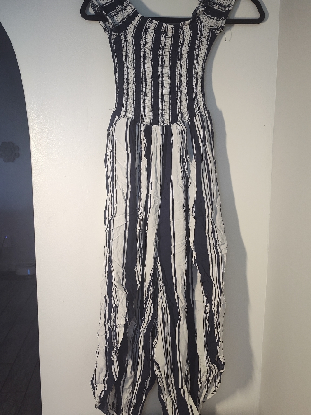 J for Justify Black and White Striped Maxi Jumpsuit #802